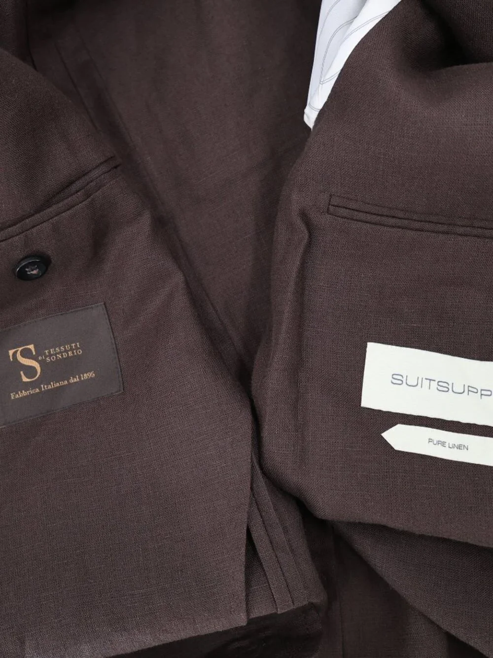 Suitsupply Suit Men 50L 42x31 Washington SA Roma Jetted Pure Linen 2 Piece Brown